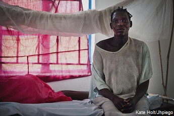 A pregnant woman waits to give birth at Lanye Primary Health Care Centre, in Mundri East County South Sudan