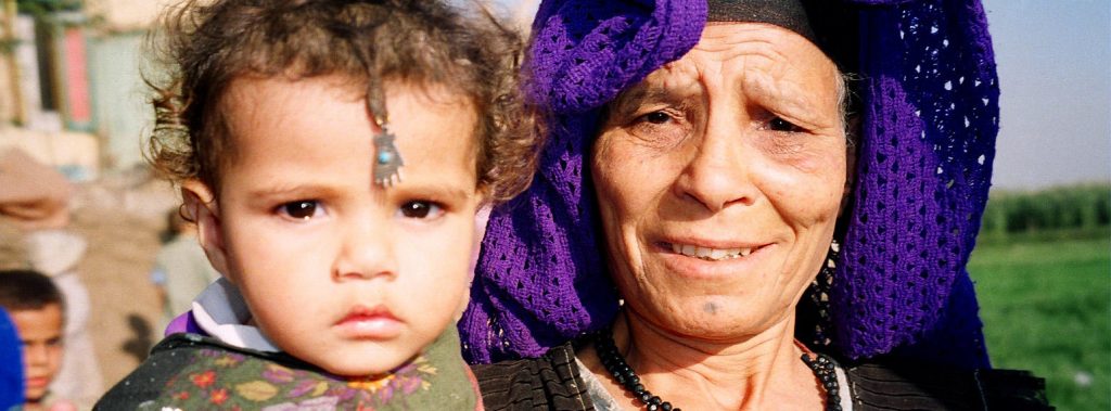 Egyptian grandmother and baby