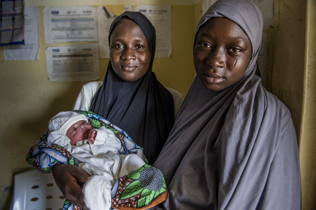 16-year-old girl with her newborn at King Fahed IBN Abdul-Azezz Women and Children Hospital in Gusau, Nigeria.
