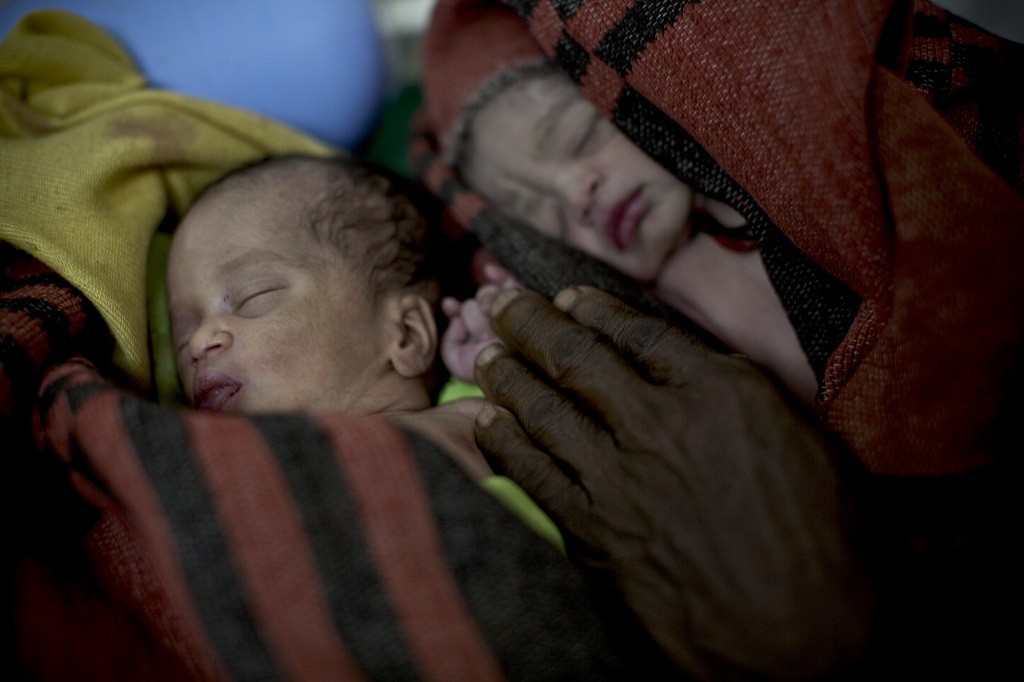 Newborn twins in Ethiopia