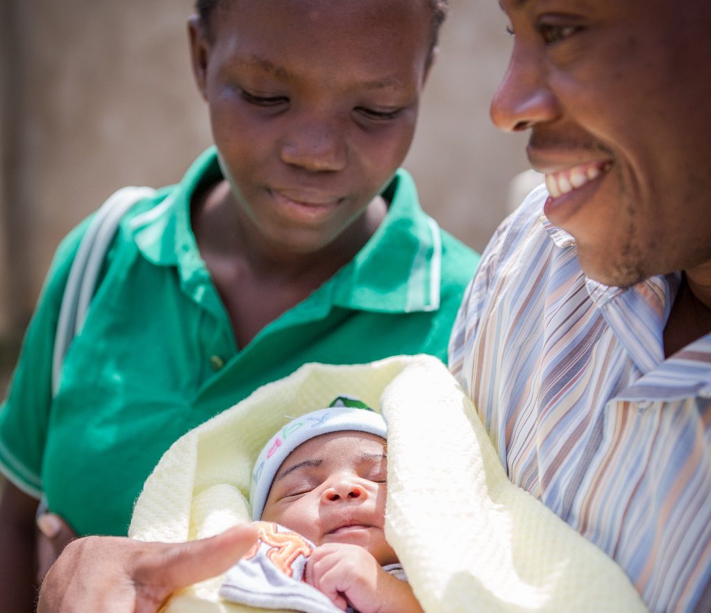 Mother, father and baby in Kenya