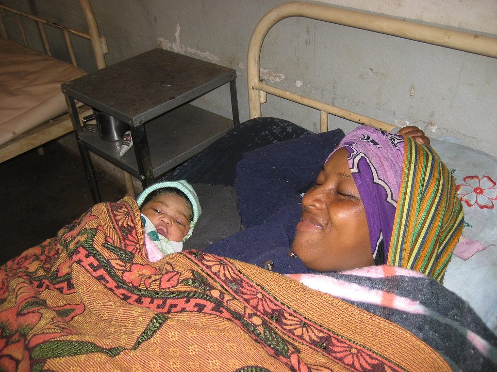 Mother and baby resting after delivery