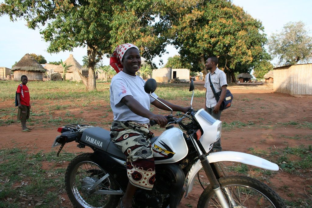 Woman on motorbike
