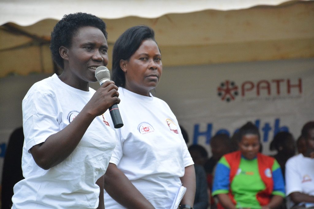 An advocacy champion from a local community group speaks about issues affecting health care service delivery in her sub county.