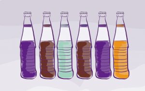 Author's illustration of soda bottles