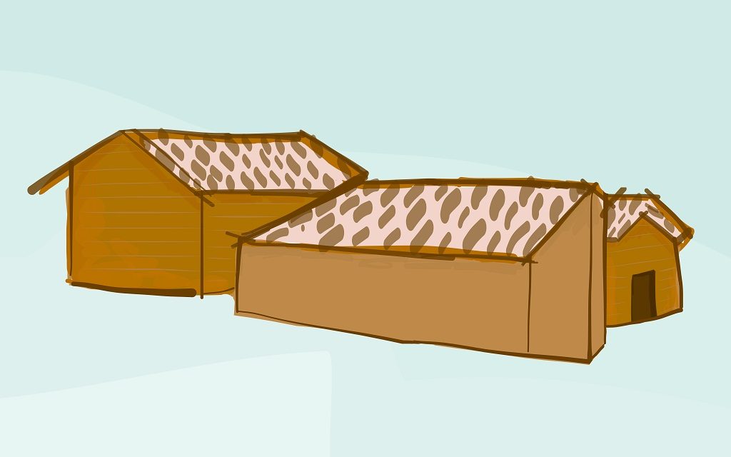 Artist’s rendering of houses in the Kamonyi District.