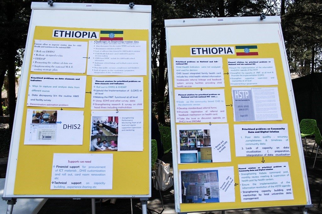 Ethiopia presents their country action plan alongside fellow colleagues and country delegations.