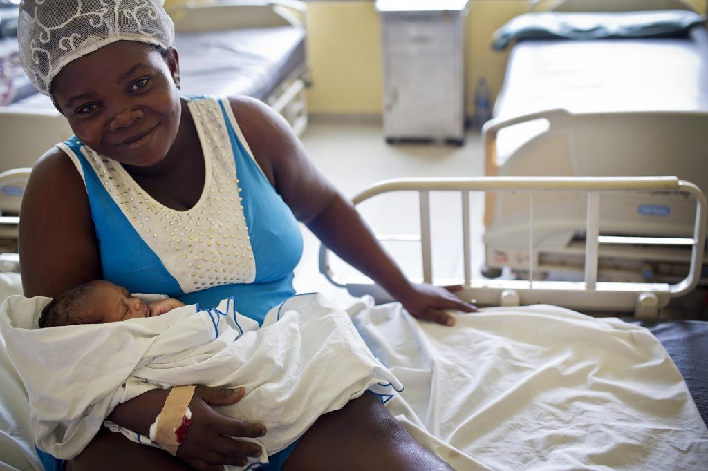 Mother and newborn in Ghana