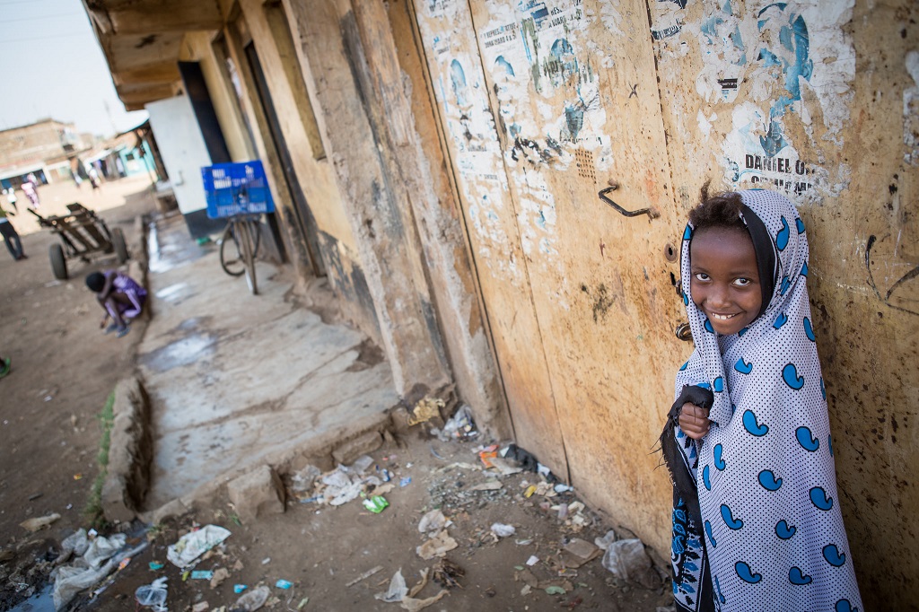 Child in urban slum in Nairobi, Kenya