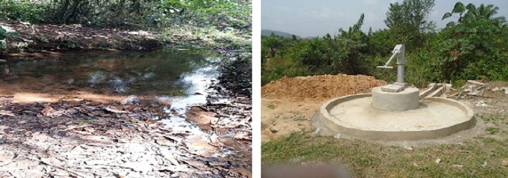 A hand dug well now provides safe drinking water at the Boeglay Clinic in Grand Bassa County