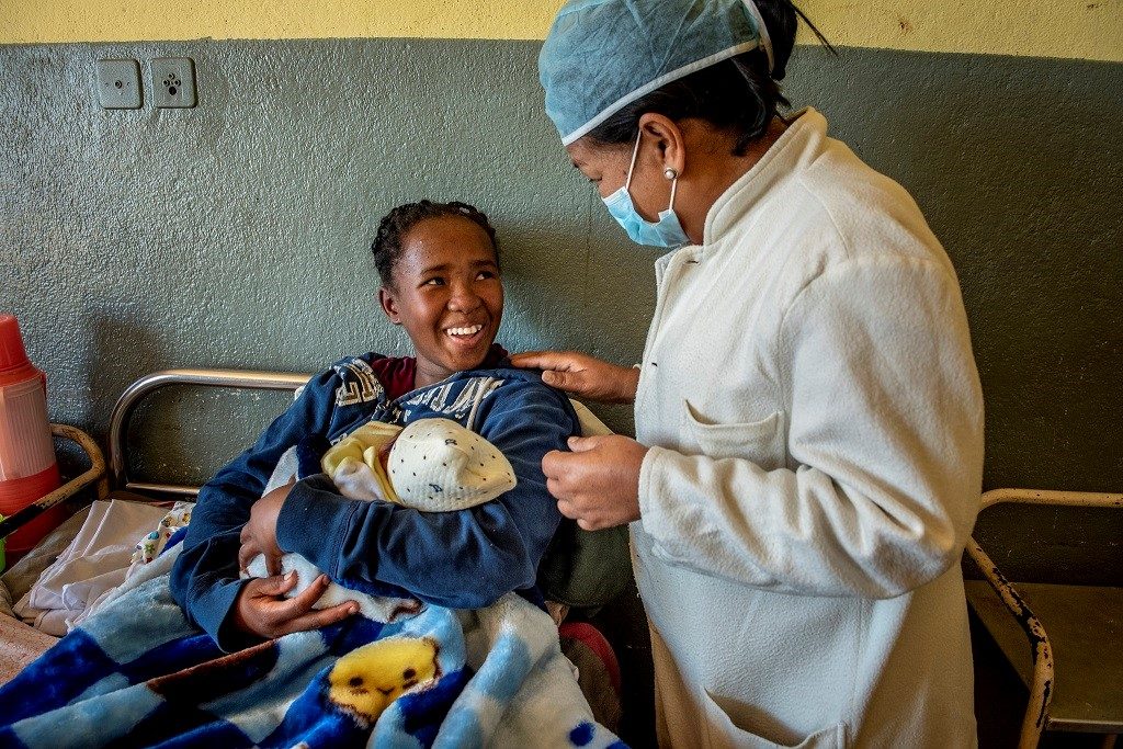 Mother, newborn and health providers in facility