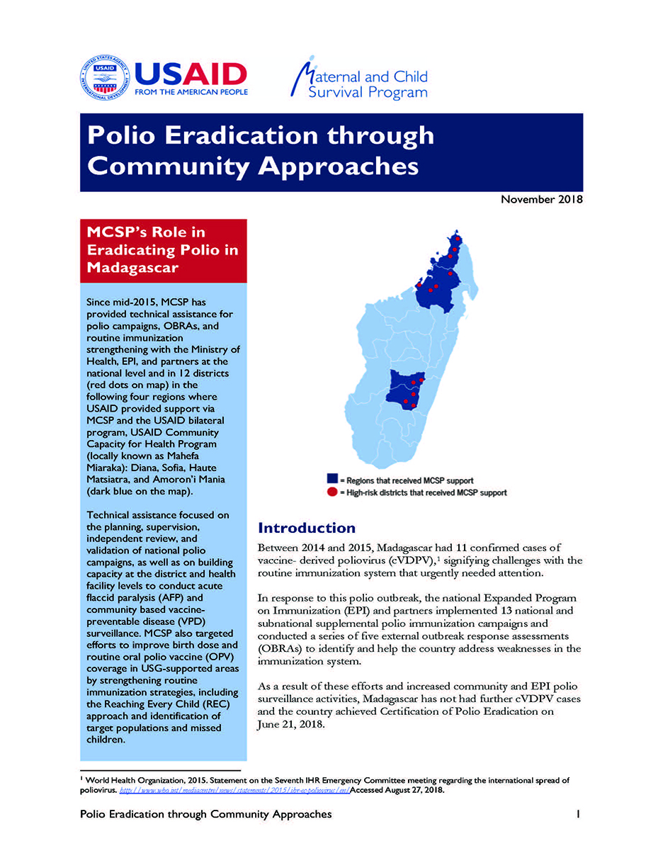 Polio Eradication Through Community Approaches Polio Eradication Through Community Approaches