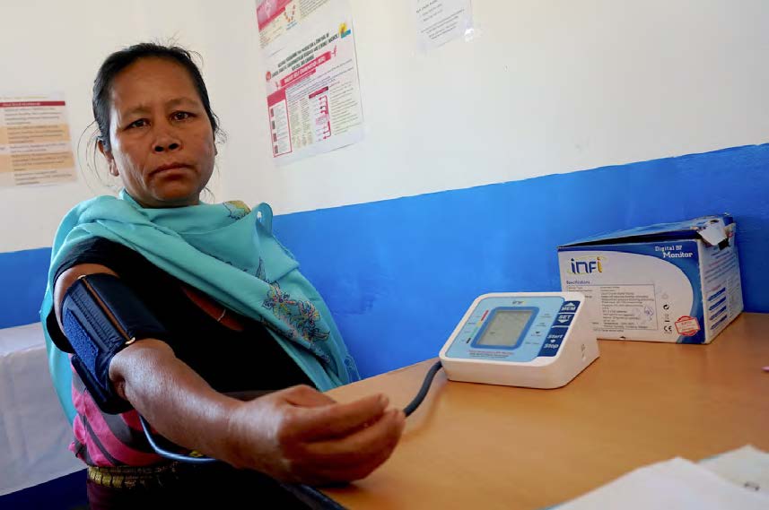 Medha Thokchom having her blood pressures taken.