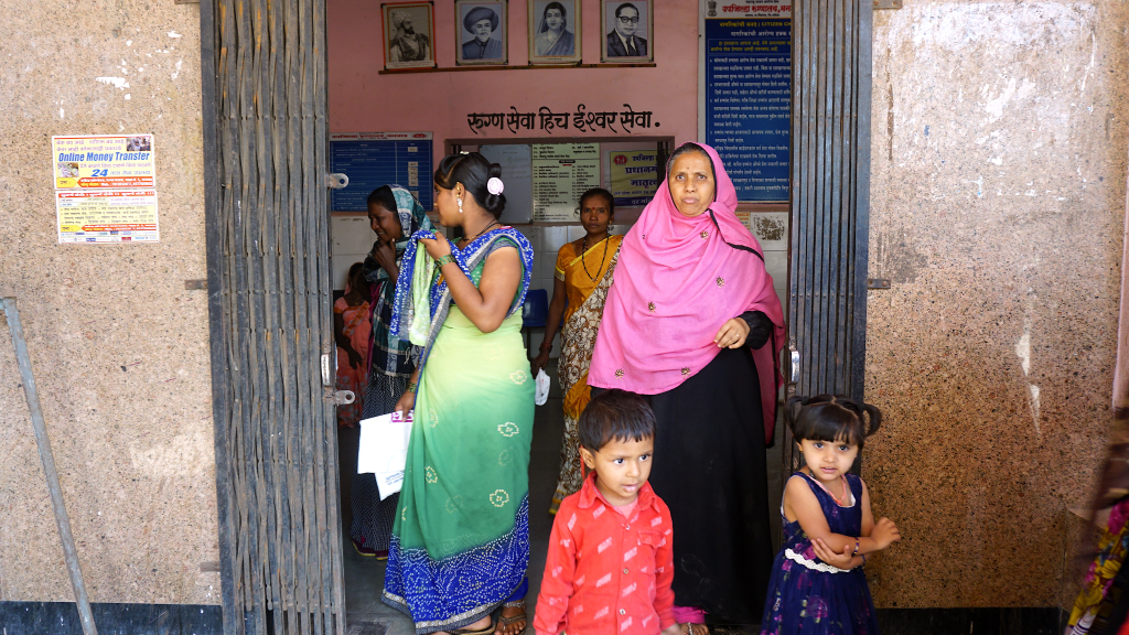 Women and children at the facility.