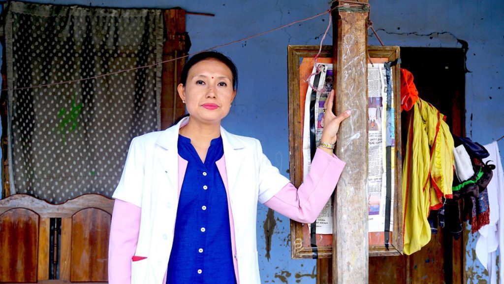 Nurse Maibam Ranita Devi became a midlevel health care provider and now leads the staff at the health and wellness center in Awang Wabagai.
